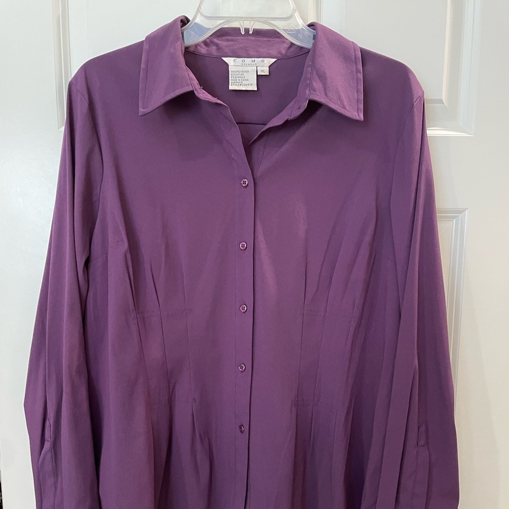 Como Stretch Purple Long sleeve shirt, XL